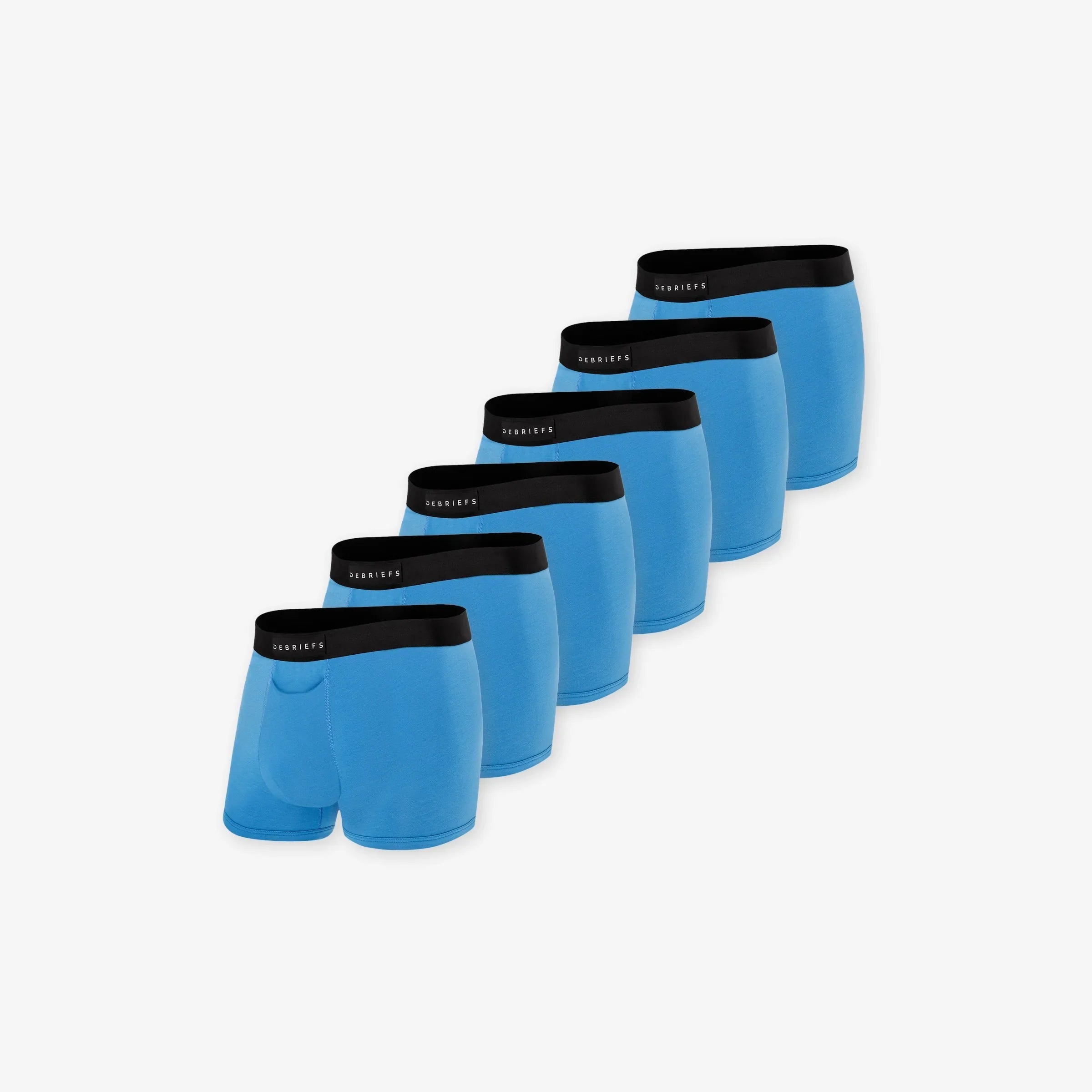 6 pack of men's trunks underwear in blue