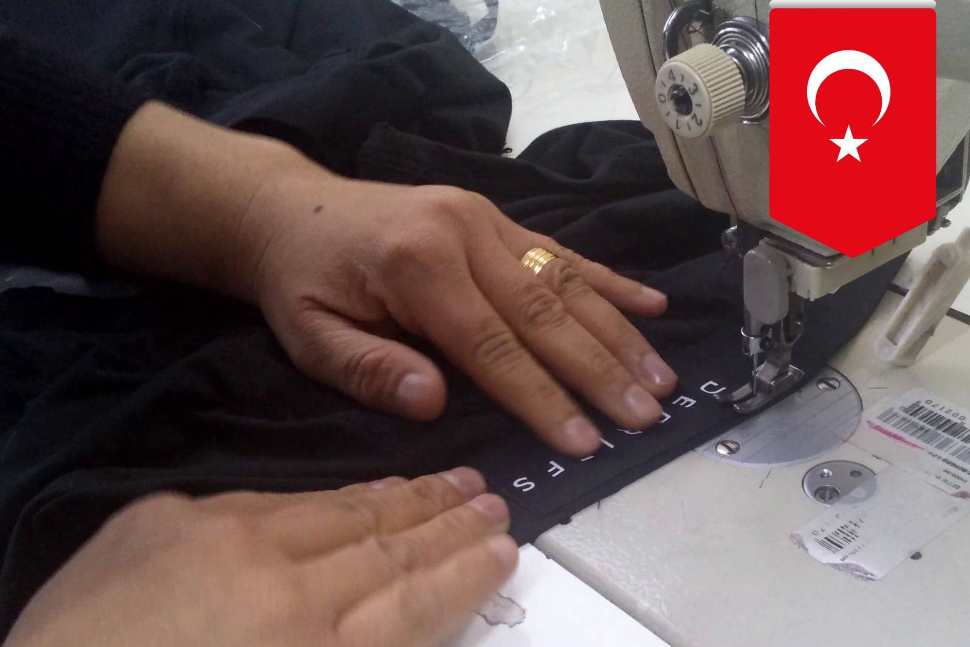 Debriefs underwear being manufactured by a worker in Turkey. For blog on why Debriefs are made in Turkey.