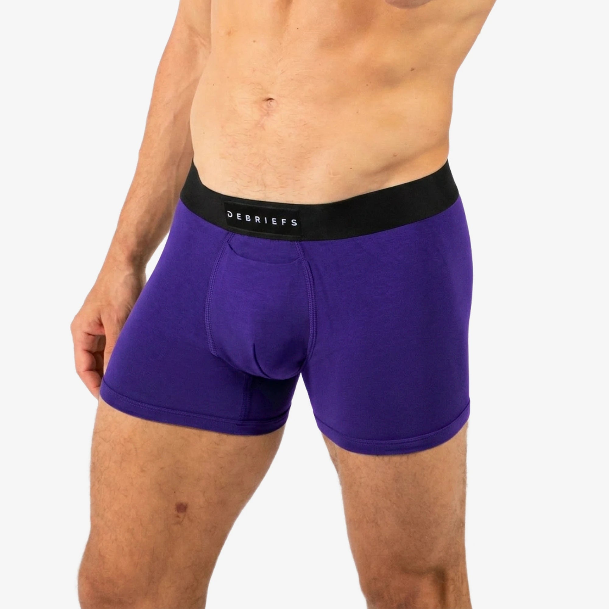 Debriefs deep purple boxer briefs underwear. Side product photo
