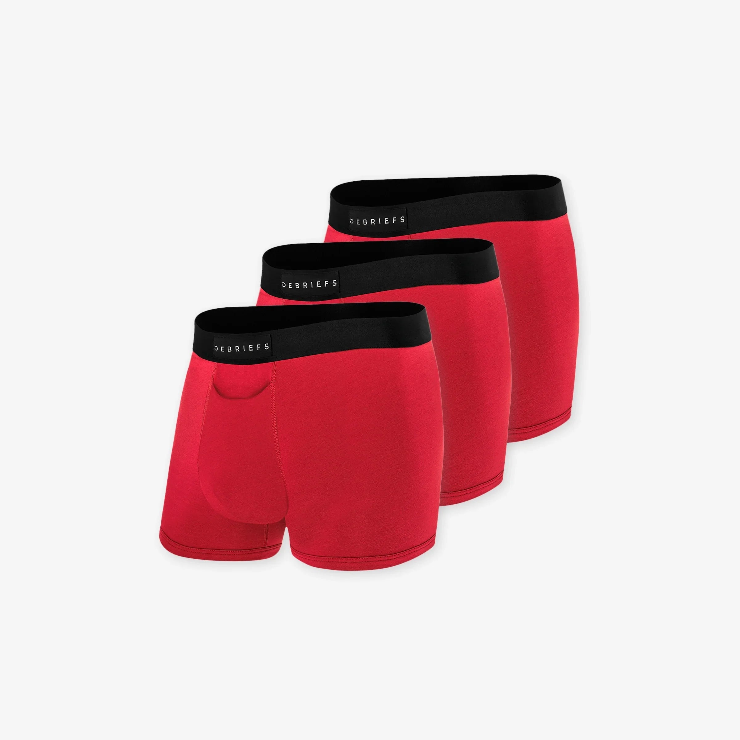 3 pack of men's trunks underwear in red